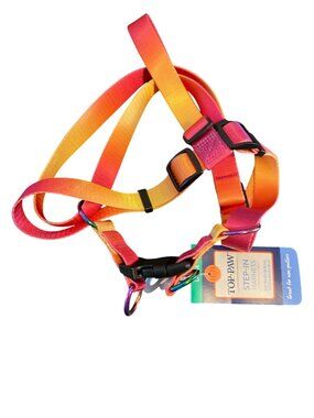 Top Paw Step In Dog Harness Adjustable Yellow Pink Ombre Non Pullers Large NWT